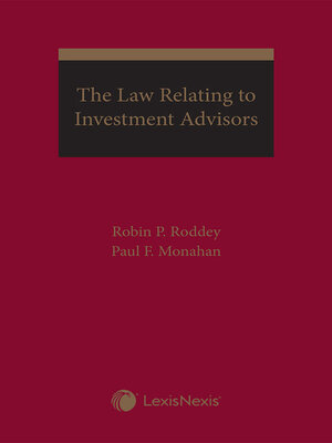cover image of The Law Relating to Investment Advisors